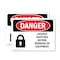 Signmission Lockout Switches Before Working On Equipment Danger Sign, Plastic, 10in W x 7in L, 2PK OS-2PACK-DS-P-710-L-1435 - alternate 1
